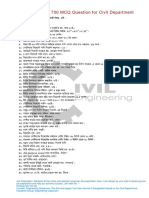 Civil Engineering 700 MCQ Question