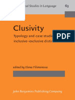 Clusivity Typology and Case Studies of Inclusive-Exclusive Distinction by Elena Filimonova