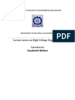 Lecture Notes On High Voltage Engineering: Soudamini Behera