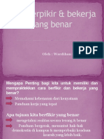 Cara Berpikir & Bekerja Yang Benar