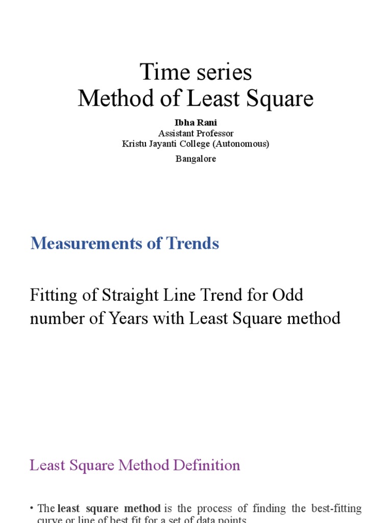 Fitting Trends with Least Squares Method | PDF | Least Squares ...
