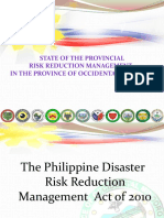 State of The Provincial Risk Reduction Management in The Province of Occidental Mindoro