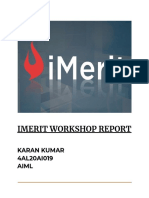 Imerit Workshop Report: Karan Kumar 4AL20AI019 Aiml