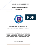 Informe Final de Proyecto RSU Mujeres Artesanas
