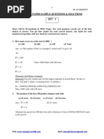 Isi Mma Paper Sample Questions & Solutions Set - 1: WWW - Ctanujit.in