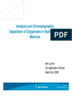 Analysis and Chromatographic Separation of Oxygenates in Hydrocarbon Matrices