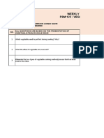 Weekly Online Learning FSM 123: Vegetables Assessment