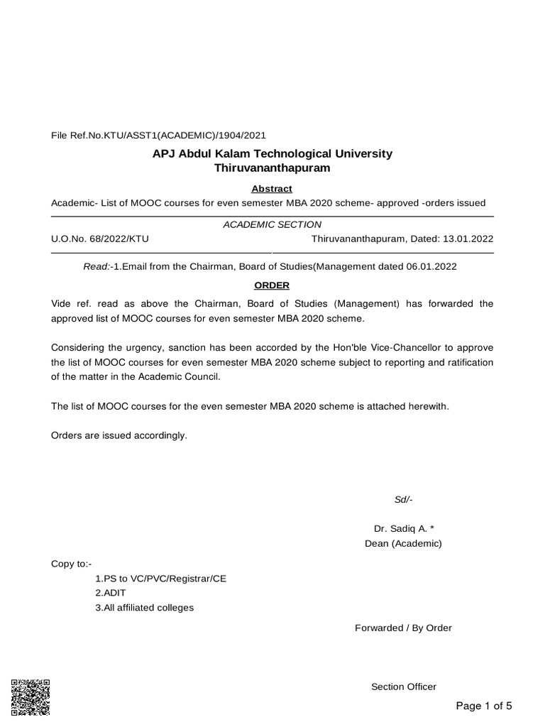 KTU MBA 2020 MOOC Courses List | PDF | Psychological Concepts | Psychology