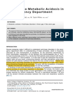 Approach to Metabolic Acidosis in the Emergency Department