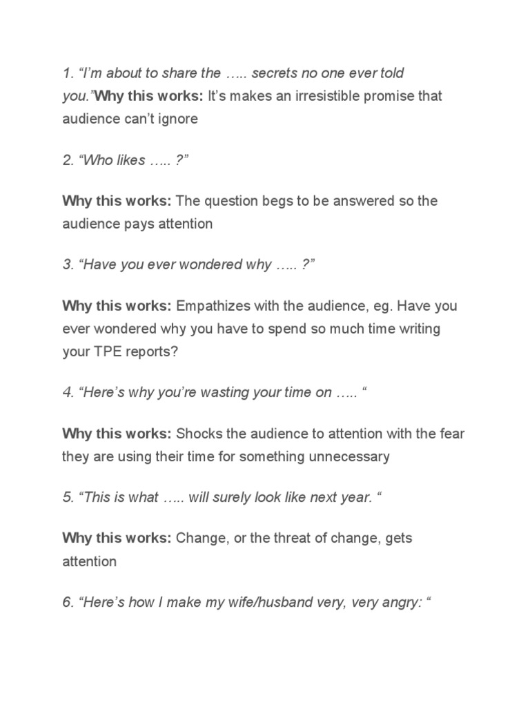 Audience Can't Ignore: Why This Works: The Question Begs To Be Answered ...