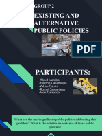 Existing and Alternative Public Policies: Group 2