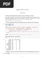 Pandas - Basics - Practice: Consider The Following Python Dictionary Data and Python List Labels