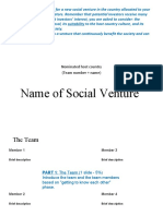Name of Social Venture: Nominated Host Country (Team Number + Name)