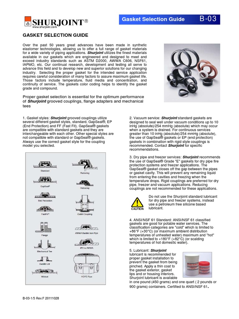 Gasket Selection Guide PDF Chemistry Potassium