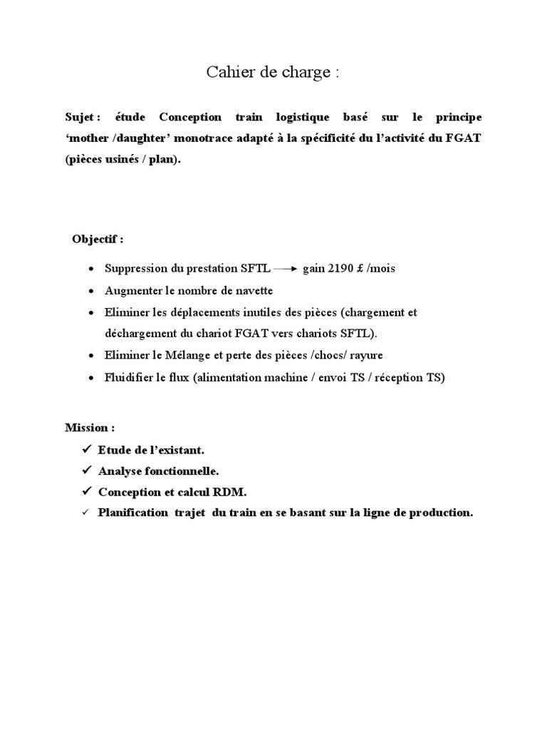 Étude de conception train logistique FGAT | PDF | Technologie et ingénierie