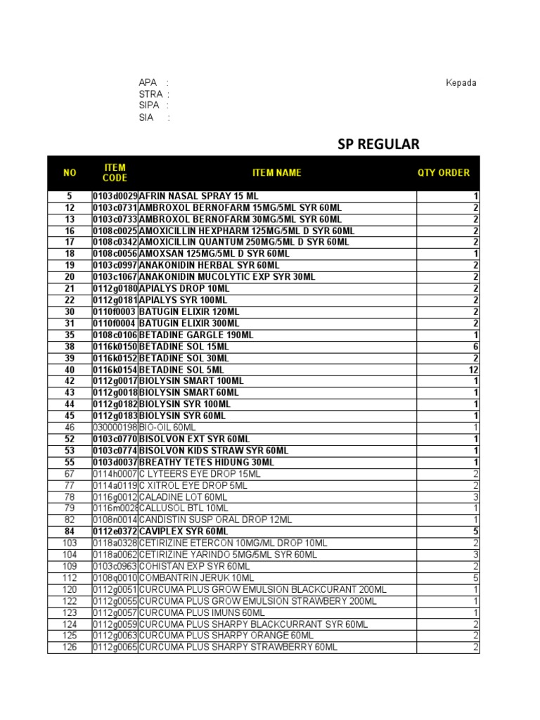 Comprehensive Medicine Order List | PDF | Organic Compounds | World ...