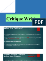 Critique Writing