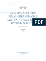 Resumen Del Libro Relaciones Humanas, Dalton, Hoyle & Watts Capitulos #2,3 y 4 (Recuperado)