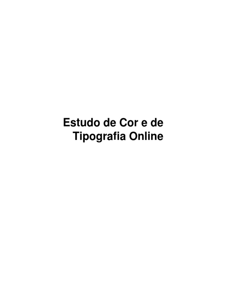 Estudo de Cor e Tipografia Online | PDF | Cor | Modelo de cores RGB