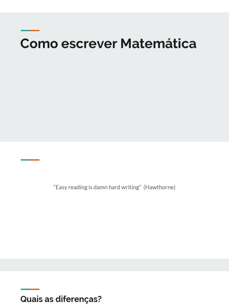 Como Escrever Matemática | PDF | Matemática | Notação musical