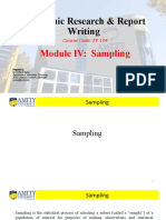 Academic Research & Report Writing: Module IV: Sampling