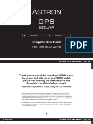 SEIKO - 7X52 Manual | PDF | Daylight Saving Time | Global Positioning System