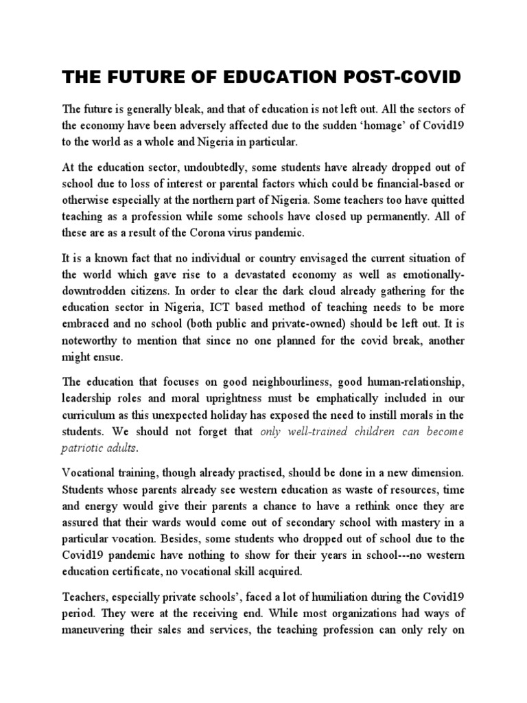 The Future of Education | PDF | Teachers | Schools