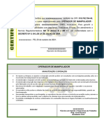 Certificado de Operador de Manipulador