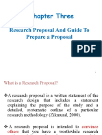 Chapter Three: Research Proposal and Guide To Prepare A Proposal Prepare A Proposal