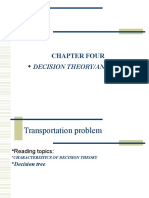 Decision Theory/Analysis: Chapter Four