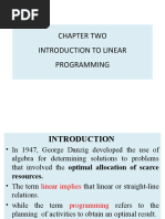 Chapter Two Introduction To Linear Programming