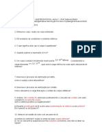 Exercícios sobre carga elétrica e eletrização