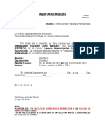 Formato Carta de Terminacion Practicas Profesionales LELI