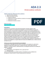 ADA 2.3 Mi texto académico JUSTIFICACIÓN