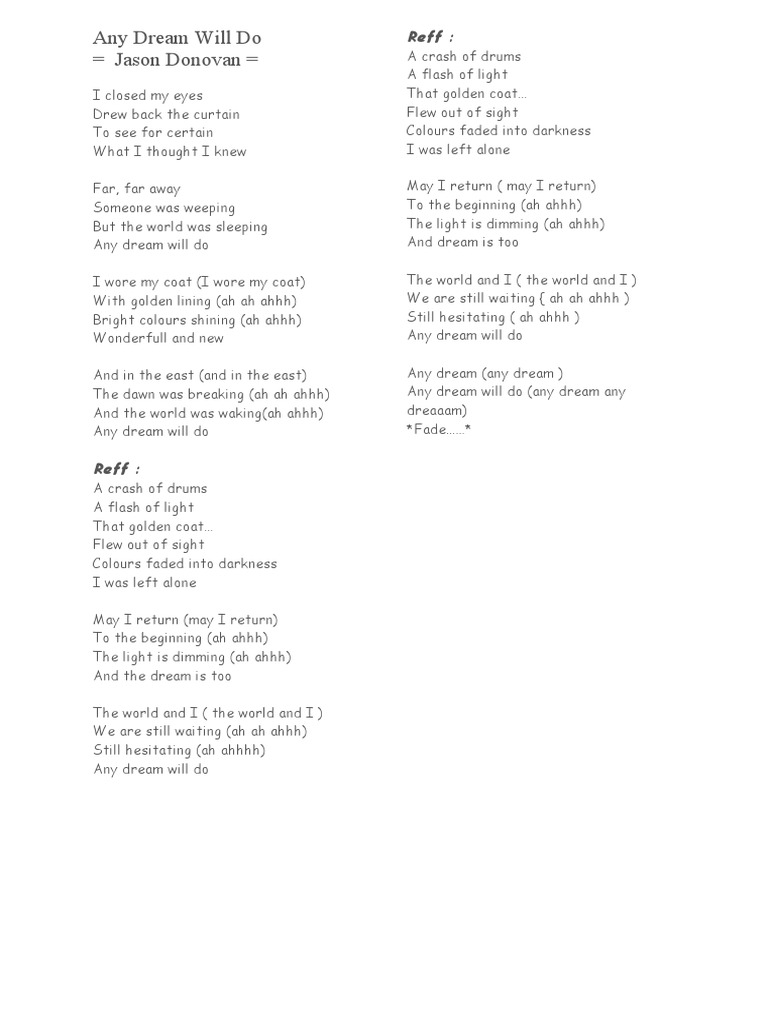 Any Dream Will Do | PDF