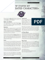 Pre-Generated Characters for WFRP Starter Set