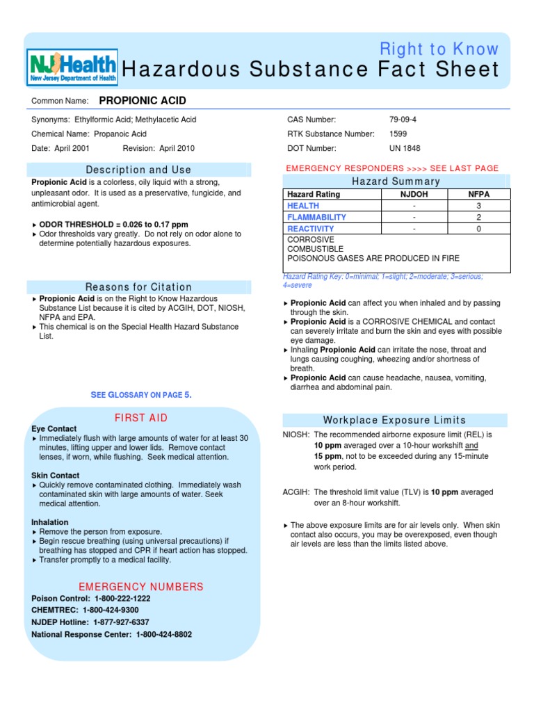 Hazardous Substance Fact Sheet Right To Know PDF Occupational