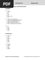 File Test 8 A Answer Key: Grammar, Vocabulary, and Pronunciation