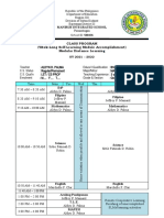 Class Program (Week-Long Self-Learning Module Accomplishment) Modular Distance Learning