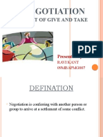 Negotiation: Art of Give and Take