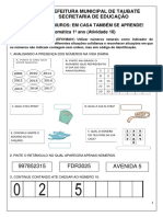 1ano MATEMüTICA Ativ10 Quantidade e Ordem Num®rica