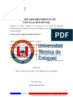 Certificado Provisional de Vinculación Social