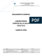 Reglamento de Uso de Los Laboratorios Ciencias de La Salud 22-2