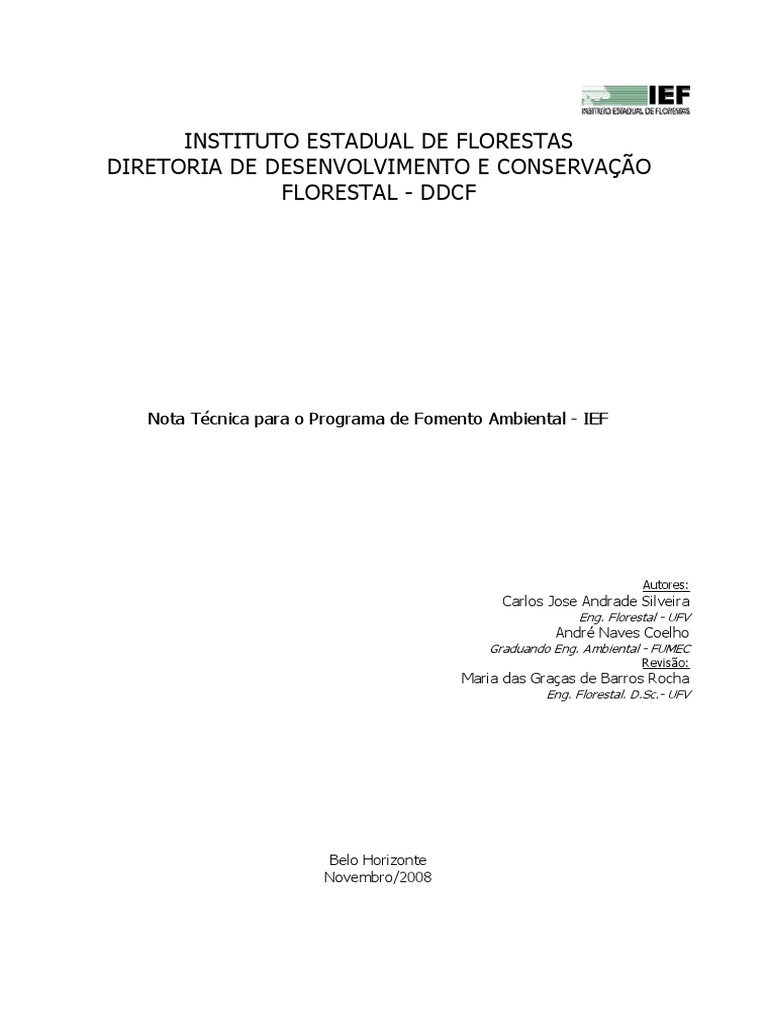 técnicas para projetos de fomento florestal