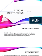 Political Institutions Lesson 9