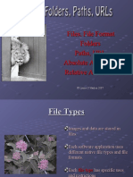 Files, File Format Folders Paths, URL Absolute Addresses Relative Addresses