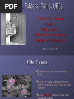 Files, File Format Folders Paths, URL Absolute Addresses Relative Addresses