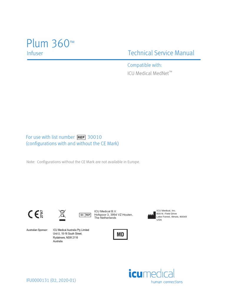 Infusion PumpIcu MedicalPlum 360Service Manual PDF Electrical