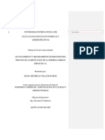 Levantamiento y Mejoramiento de Procesos Del Servicio de Alimentación de La Empresa Mishan Servic