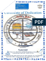 Certificate of Dedication JM